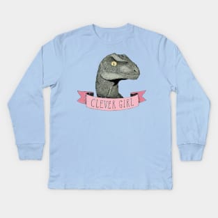 PINK CLEVER GIRL Kids Long Sleeve T-Shirt